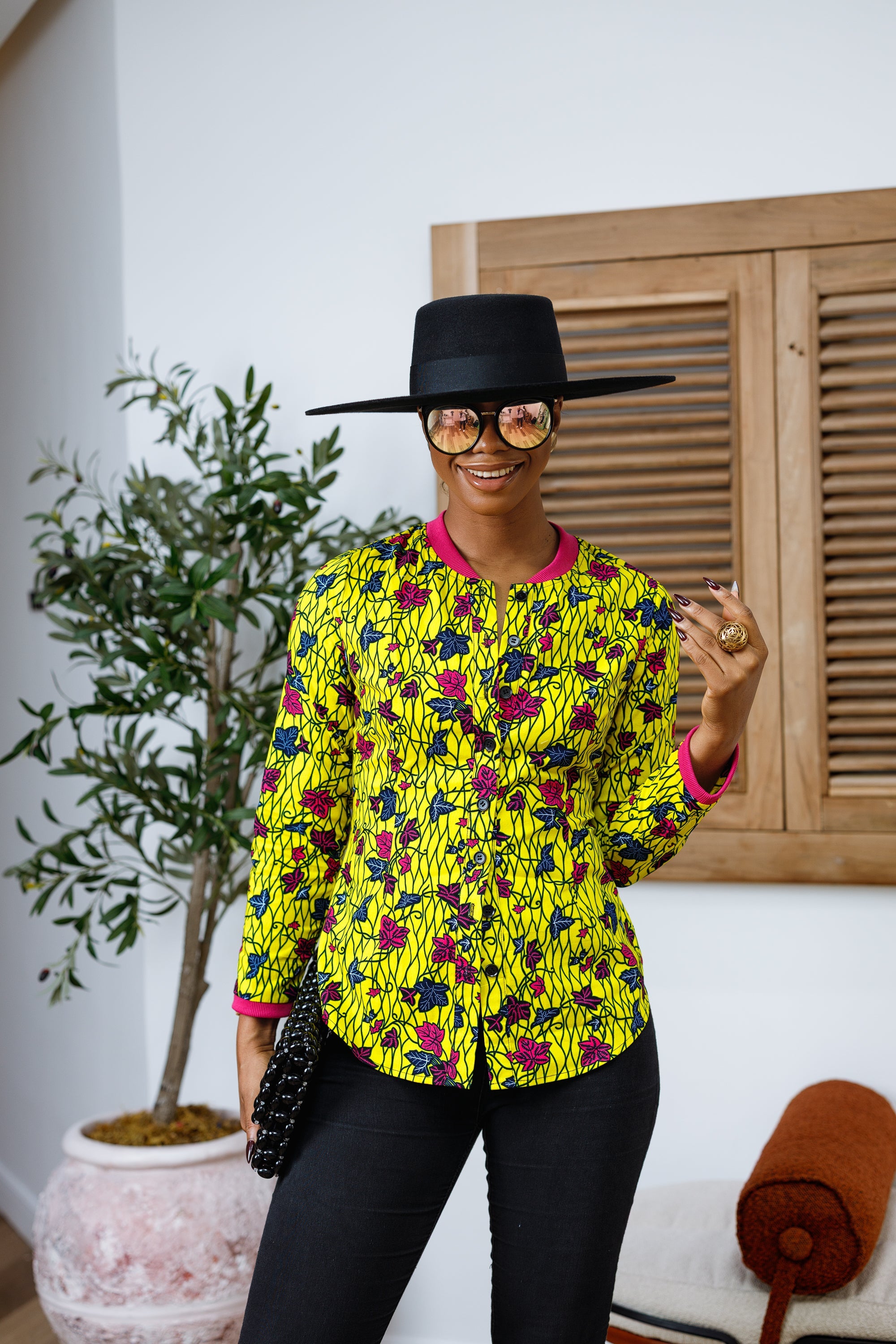 DAMINI AFRICAN PRINT POLO SHIRT