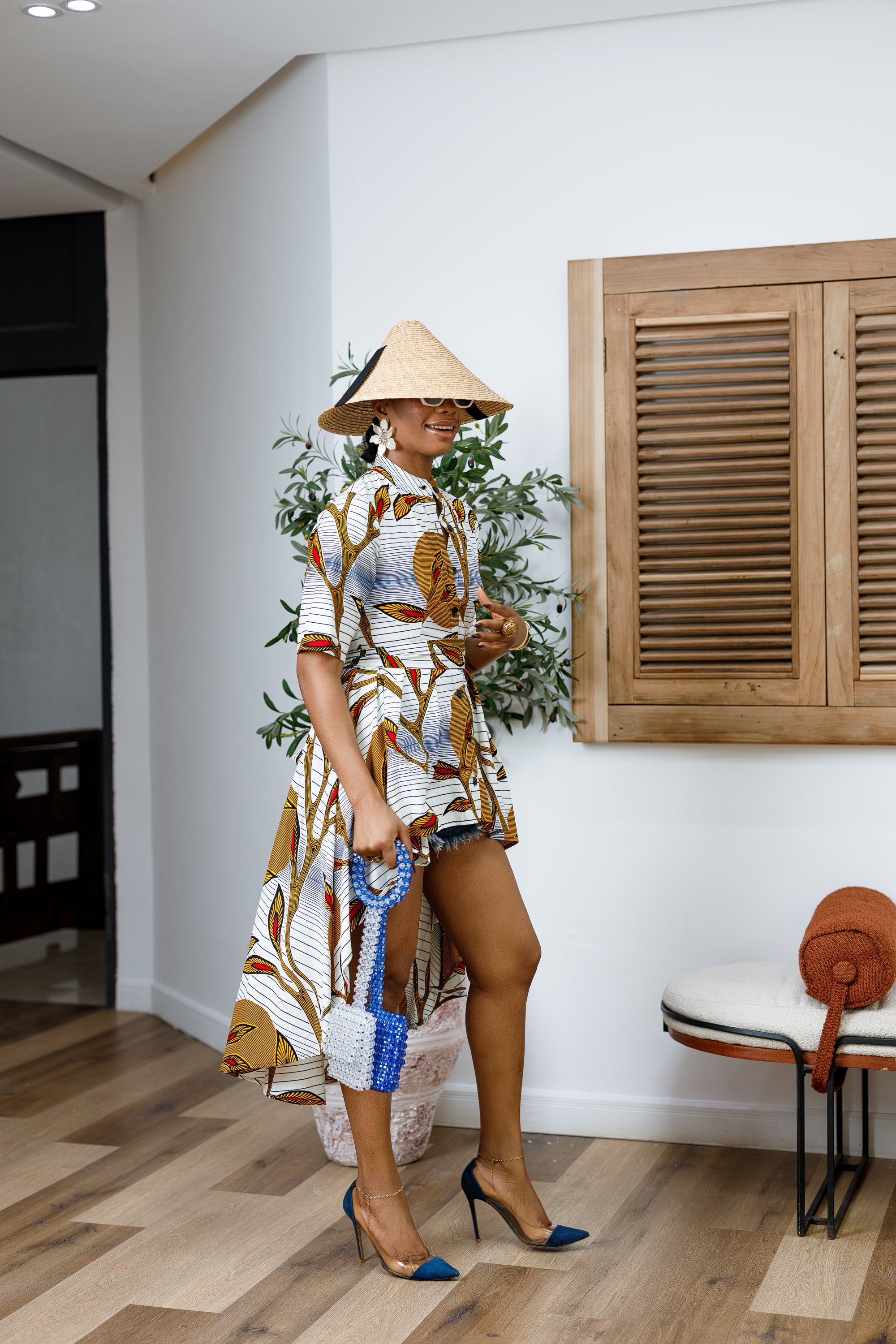 AFUA AFRICAN PRINT HI-LOW TOP