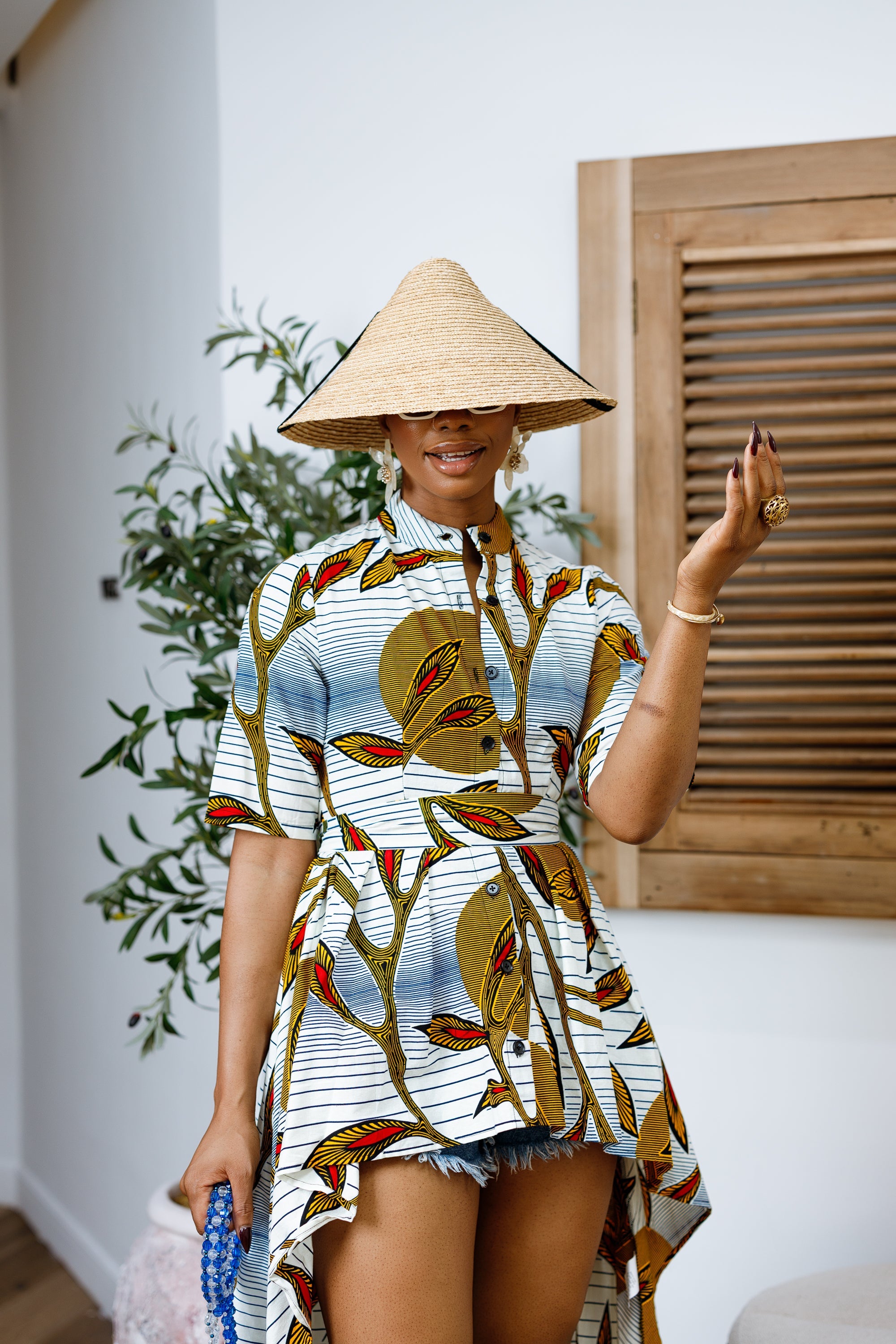 AFUA AFRICAN PRINT HI-LOW TOP