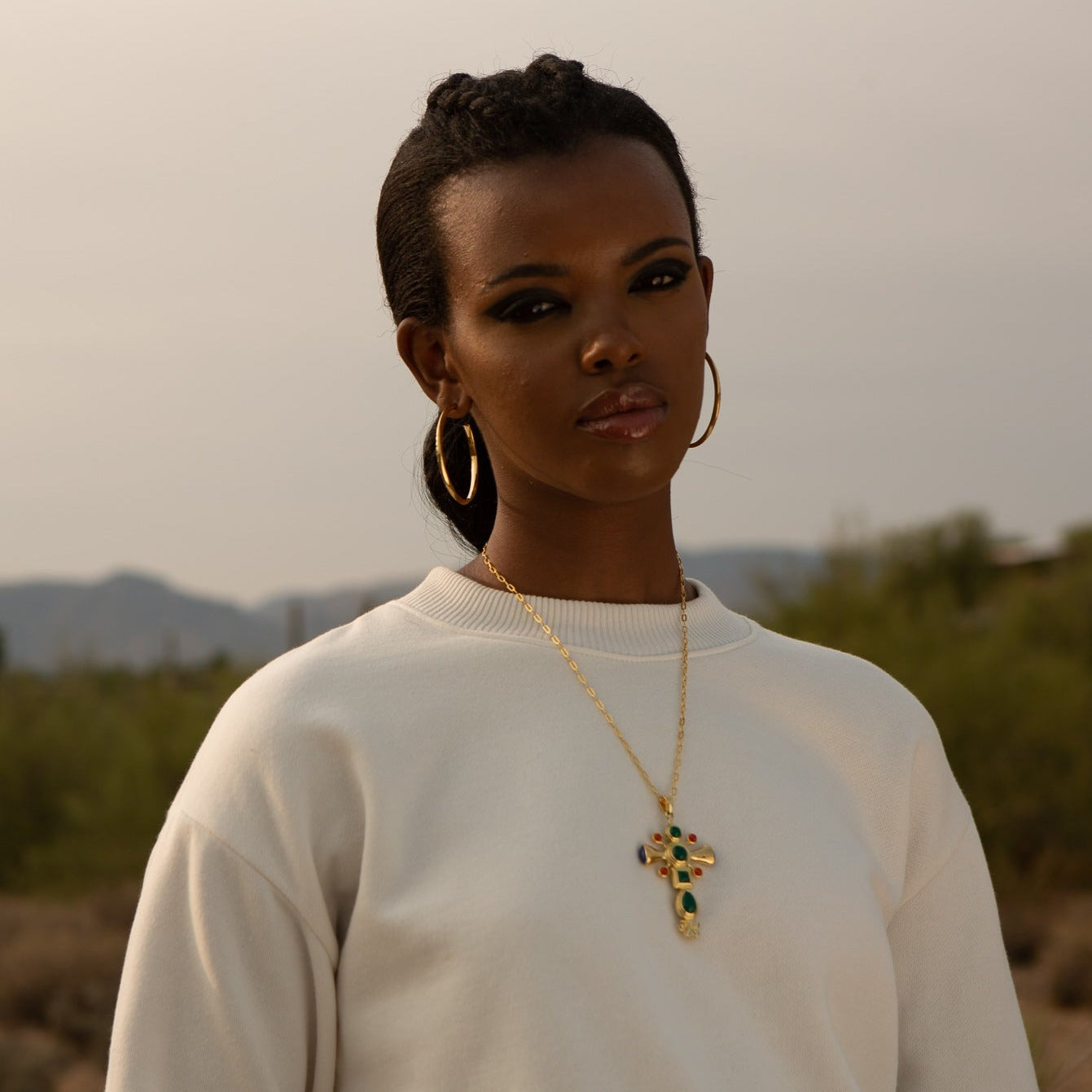 Dynasty Cross Pendant in Gold