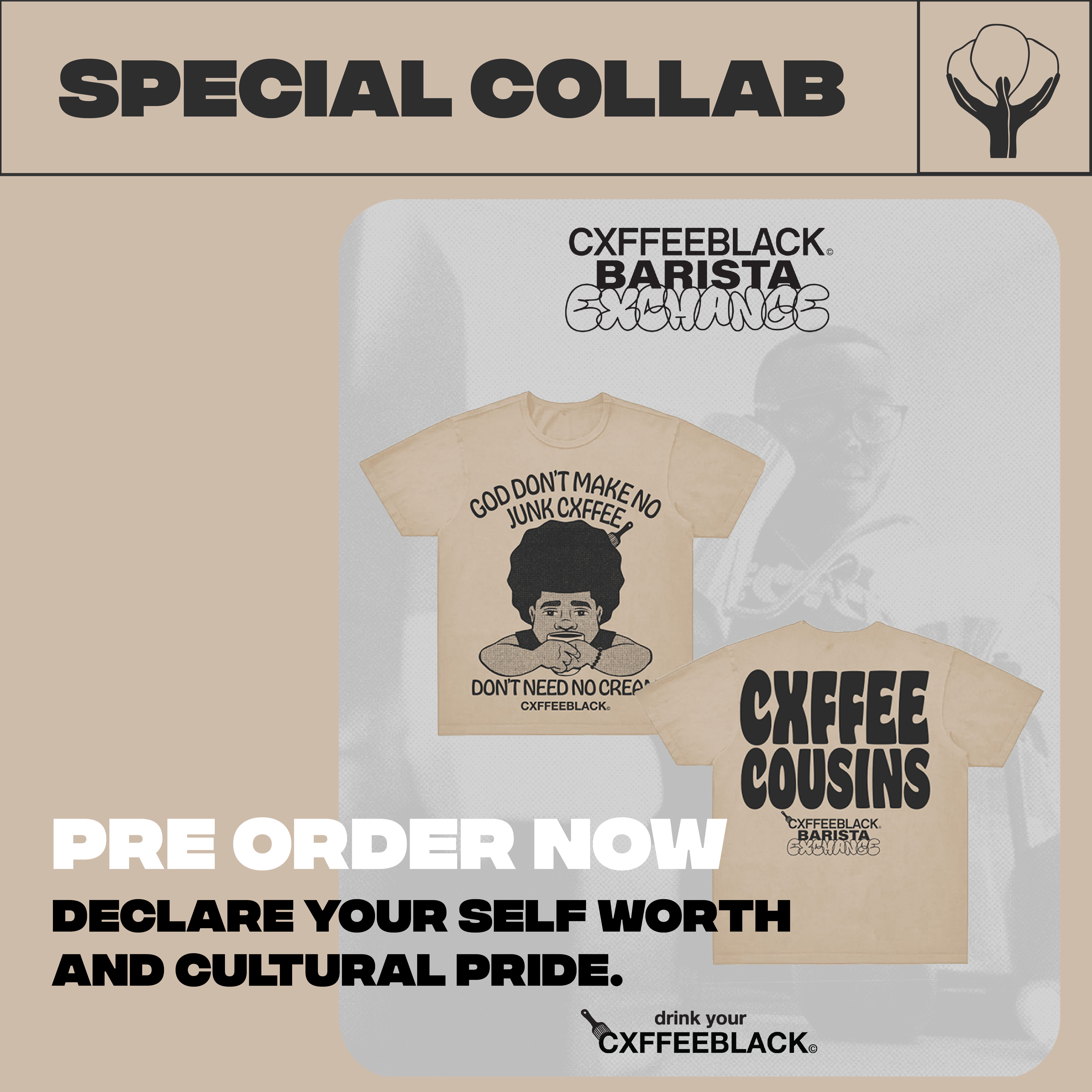 GOD DONT MAKE NO JUNK: made from cotton supply owned by black farmers// Cxffeeblack X Comoco Cotton by Netflix’s Stephen Satterfield