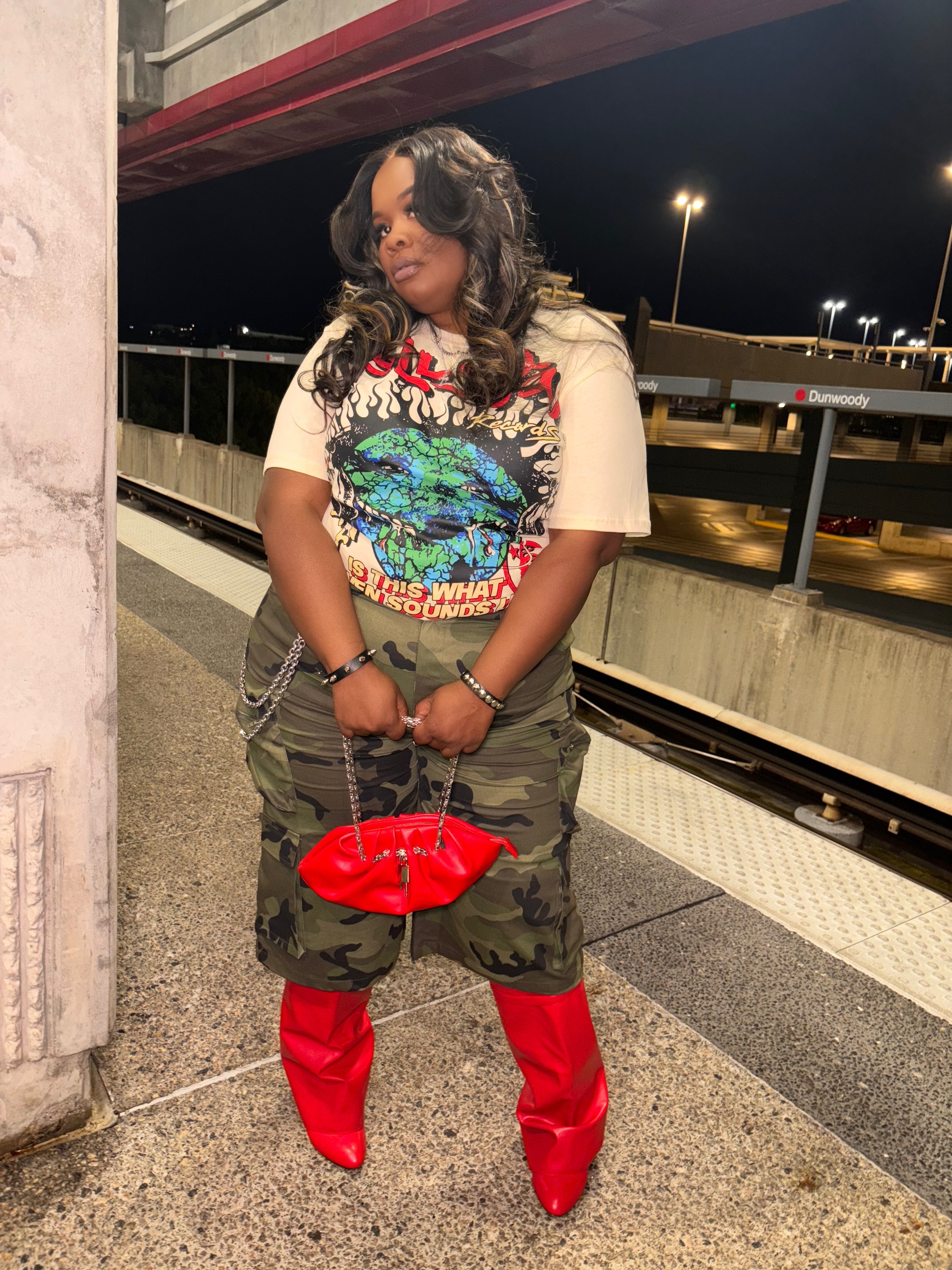 VK Camo Cargo Jorts w Chain