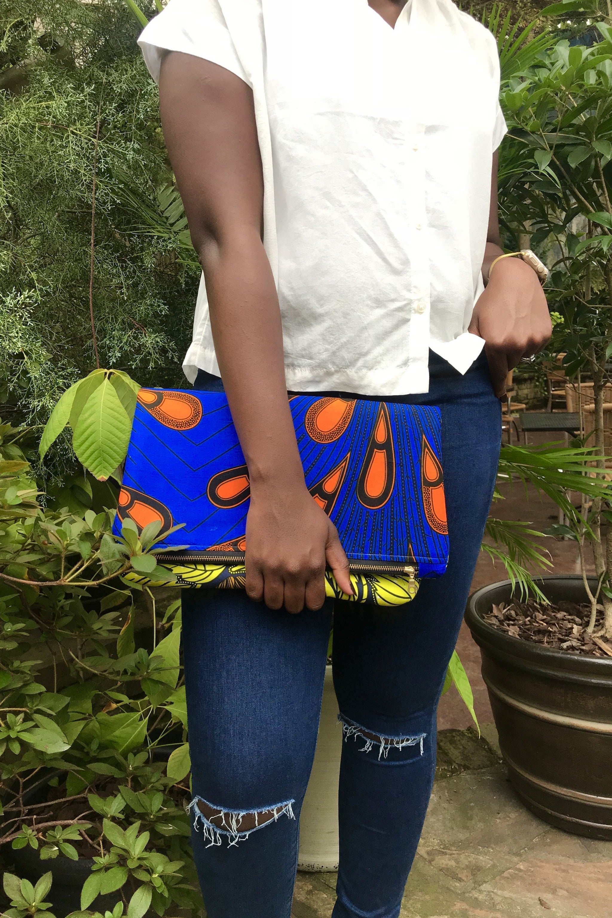 Naya Foldover Clutch - Indigo