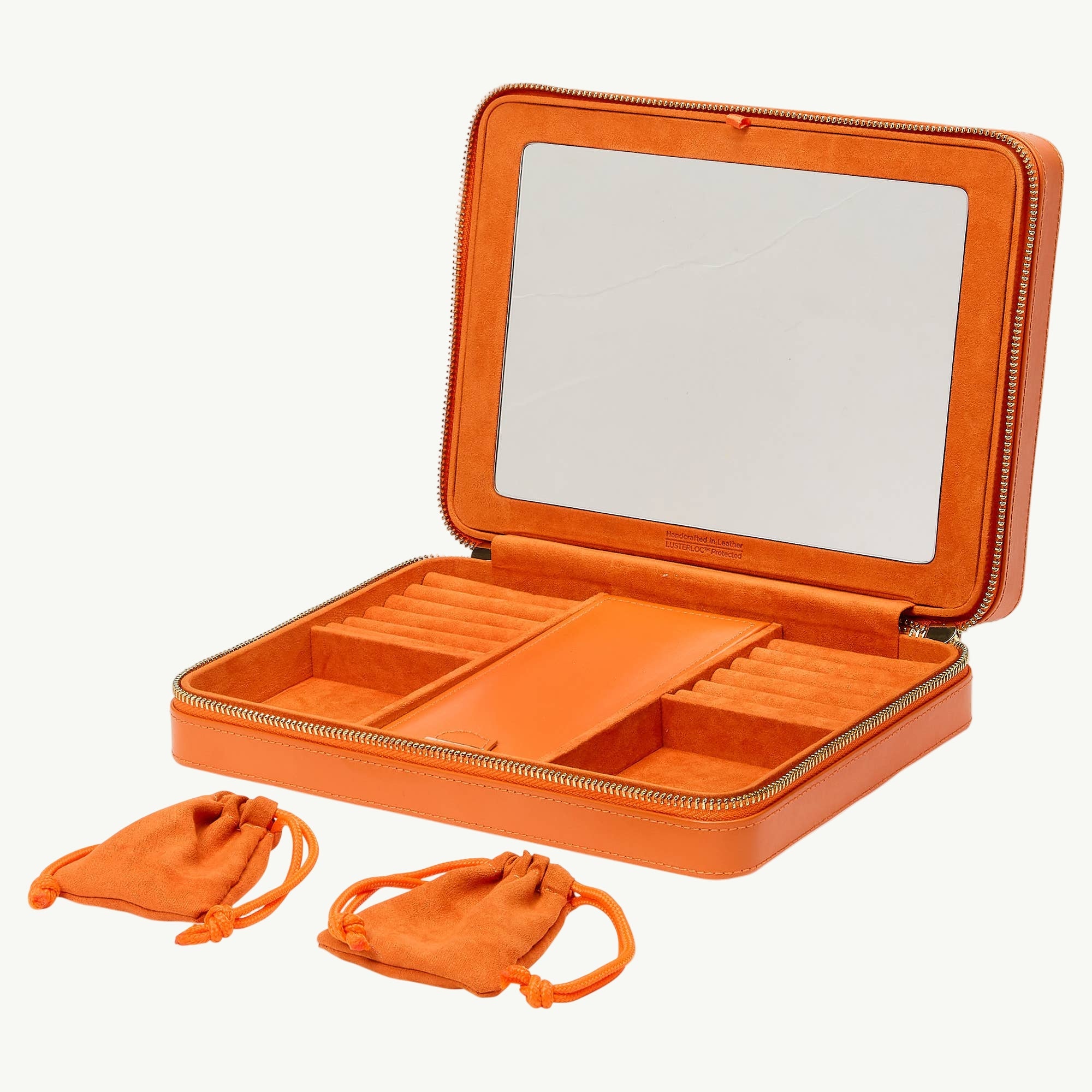 Maria Large Jewelry Zip Case, Tangerine