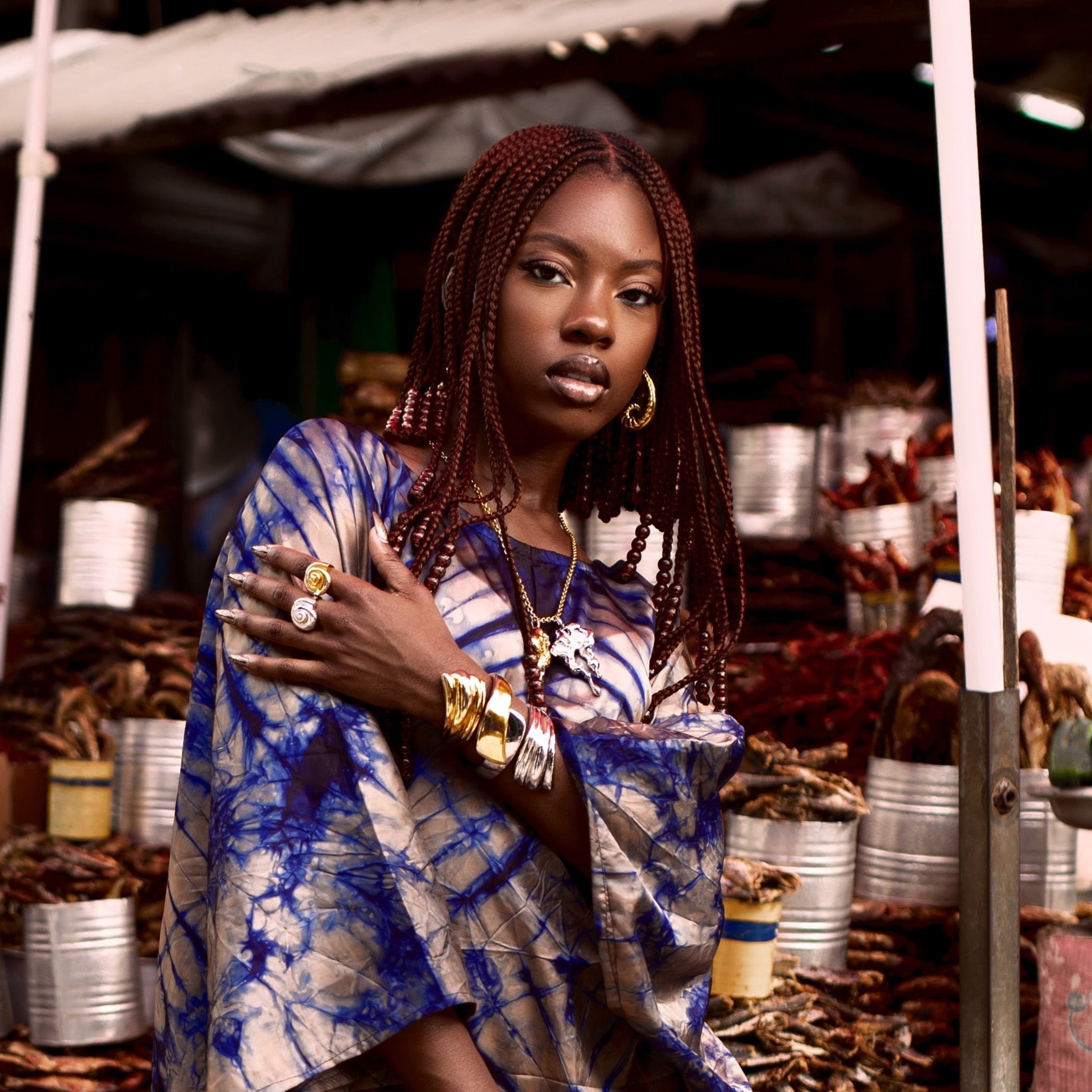 Oceanic Warp Earrings in White Rhodium