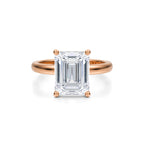 Three-Carat Emerald-Cut Brilliant Diamond Solitaire Engagement Ring