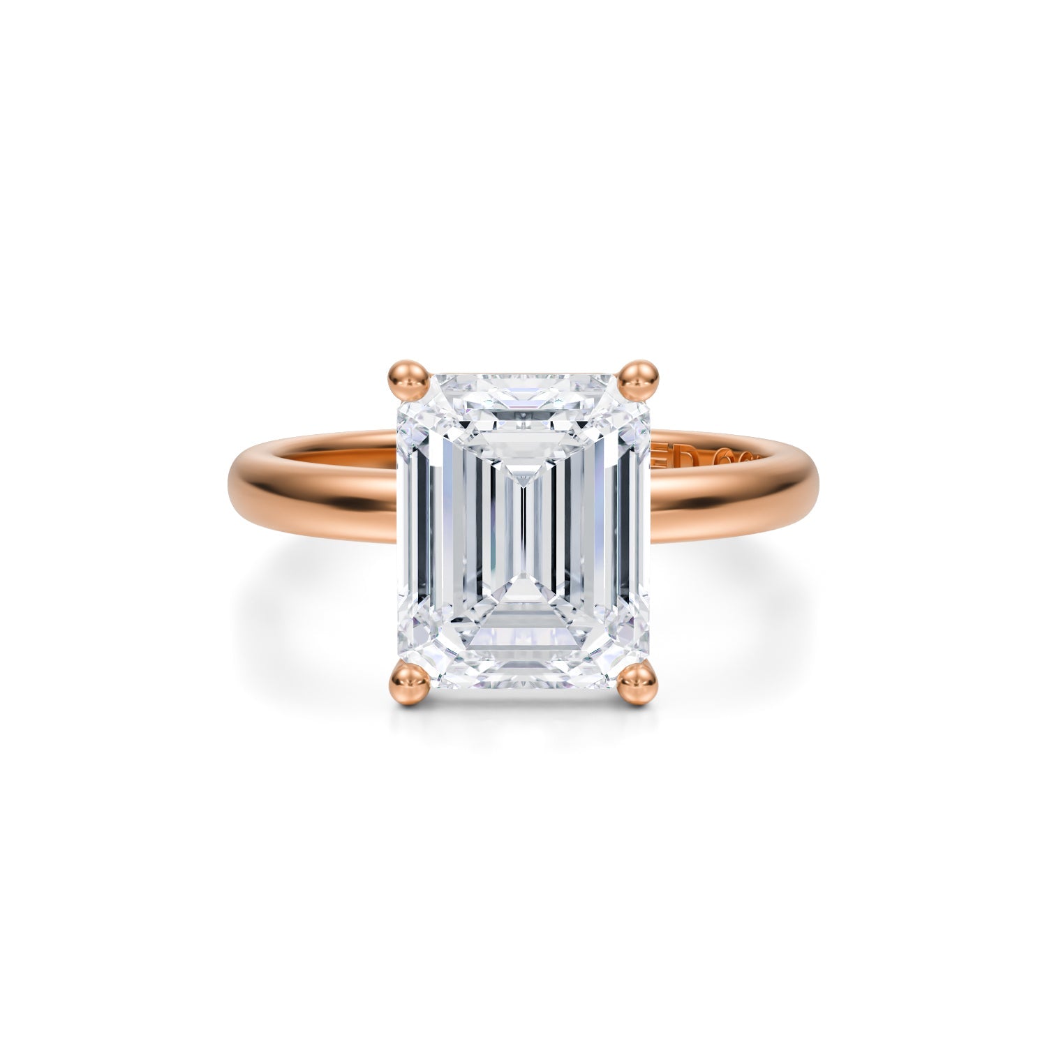 Three-Carat Emerald-Cut Brilliant Diamond Solitaire Engagement Ring