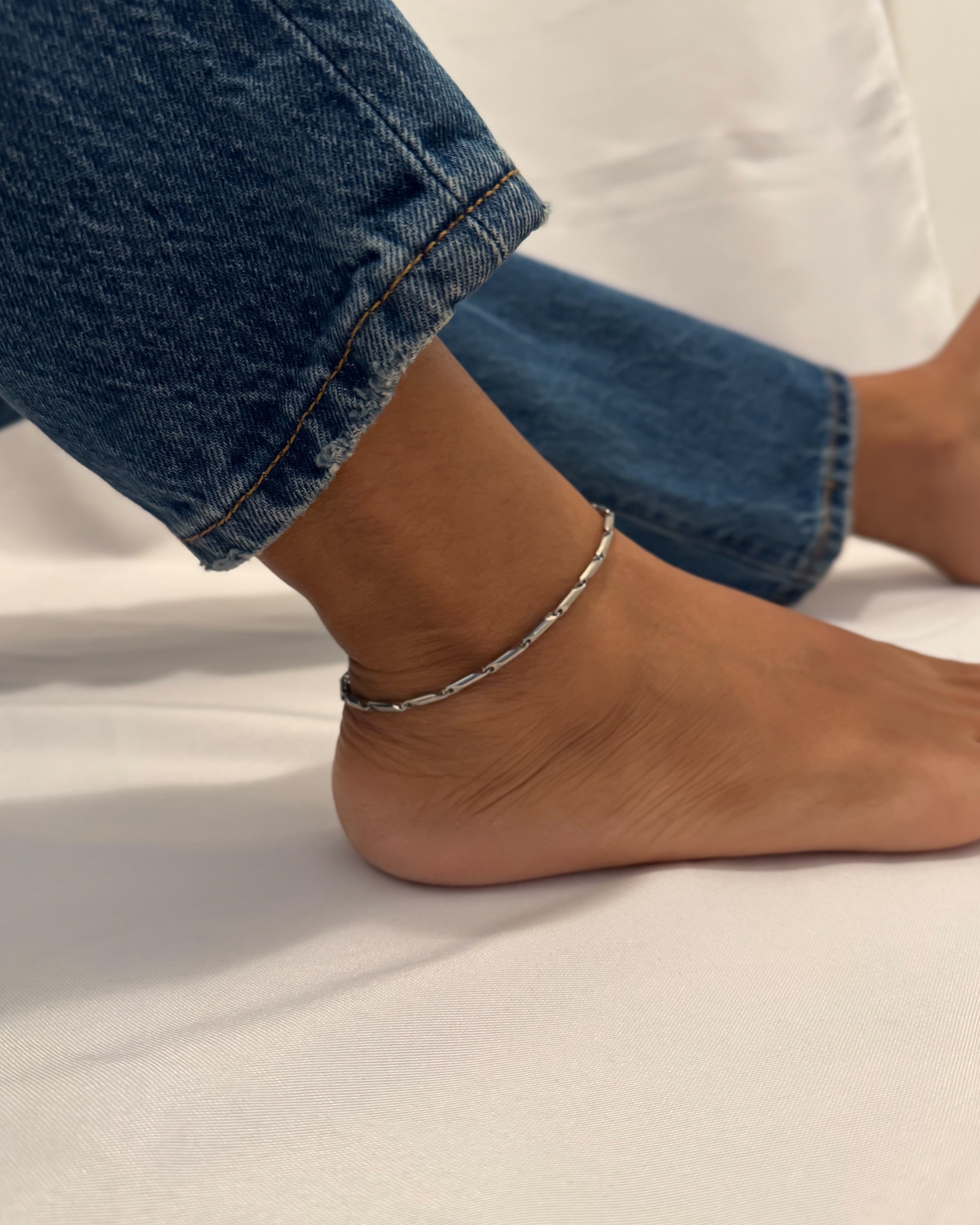ROUNDED LYSA ANKLET - SILVER