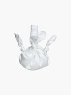Bamboo silk bridal furoshiki handbag in white