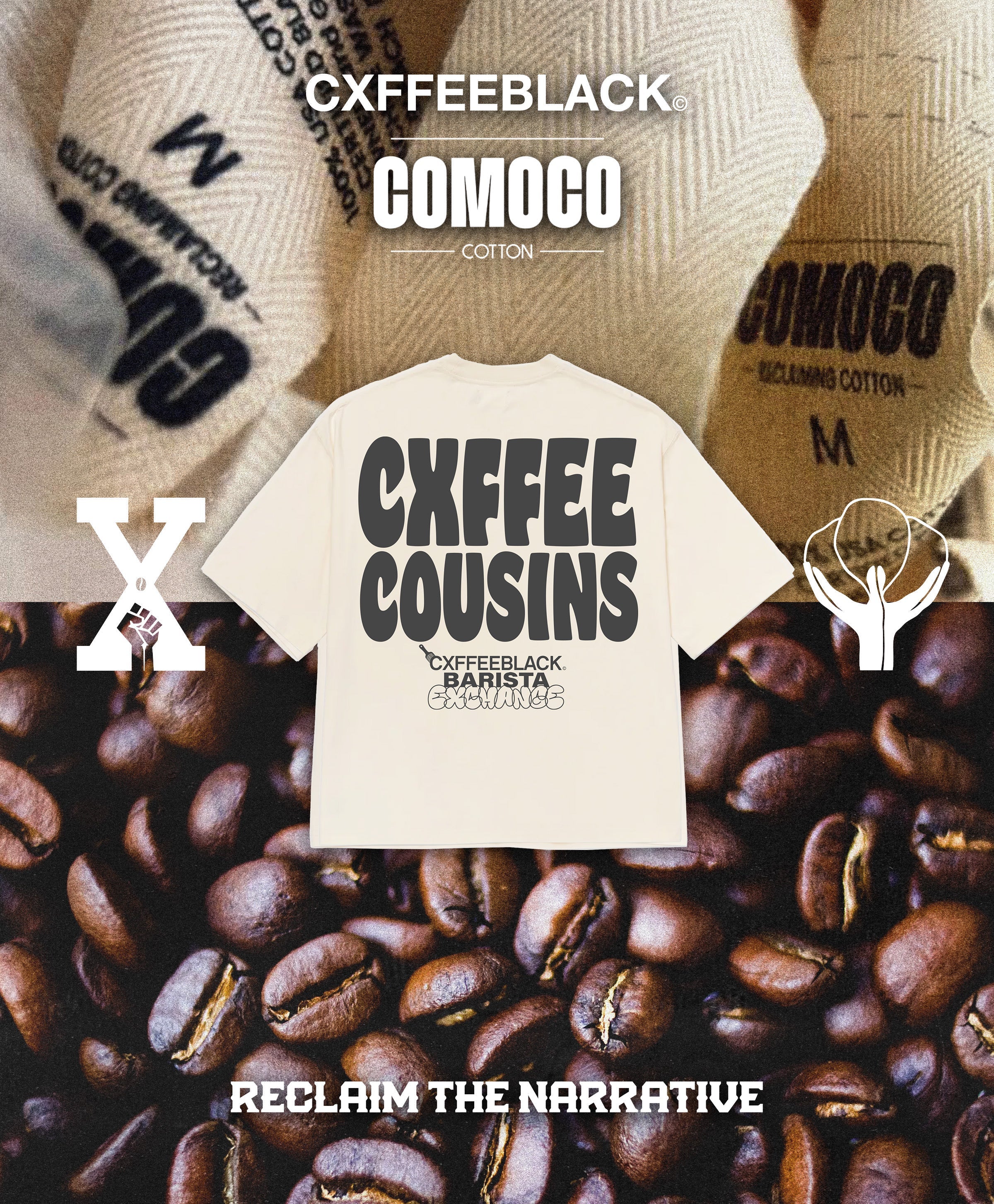 GOD DONT MAKE NO JUNK: made from cotton supply owned by black farmers// Cxffeeblack X Comoco Cotton by Netflix’s Stephen Satterfield