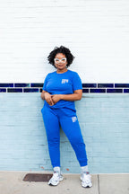 Fashion Made Me Do It Unisex Tee ROYAL/WHITE