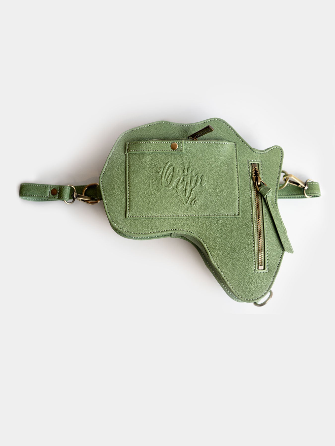 ?? VEGAN Africa Fanny Pack/ CrossBody Bag - Moringa Green Vegan Leather (NEW)
