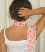 Tallulah skinny scarf in red and white floral