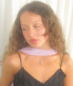 Tallulah skinny scarf in lilac crinkle chiffon