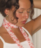 Tallulah skinny scarf in red and white floral