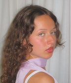 Tallulah skinny scarf in lilac crinkle chiffon