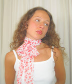 Tallulah skinny scarf in red and white floral