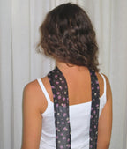 Tallulah skinny scarf in black and purple floral