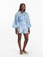 Printed Cotton Poplin Adi Shorts - Toile Blu