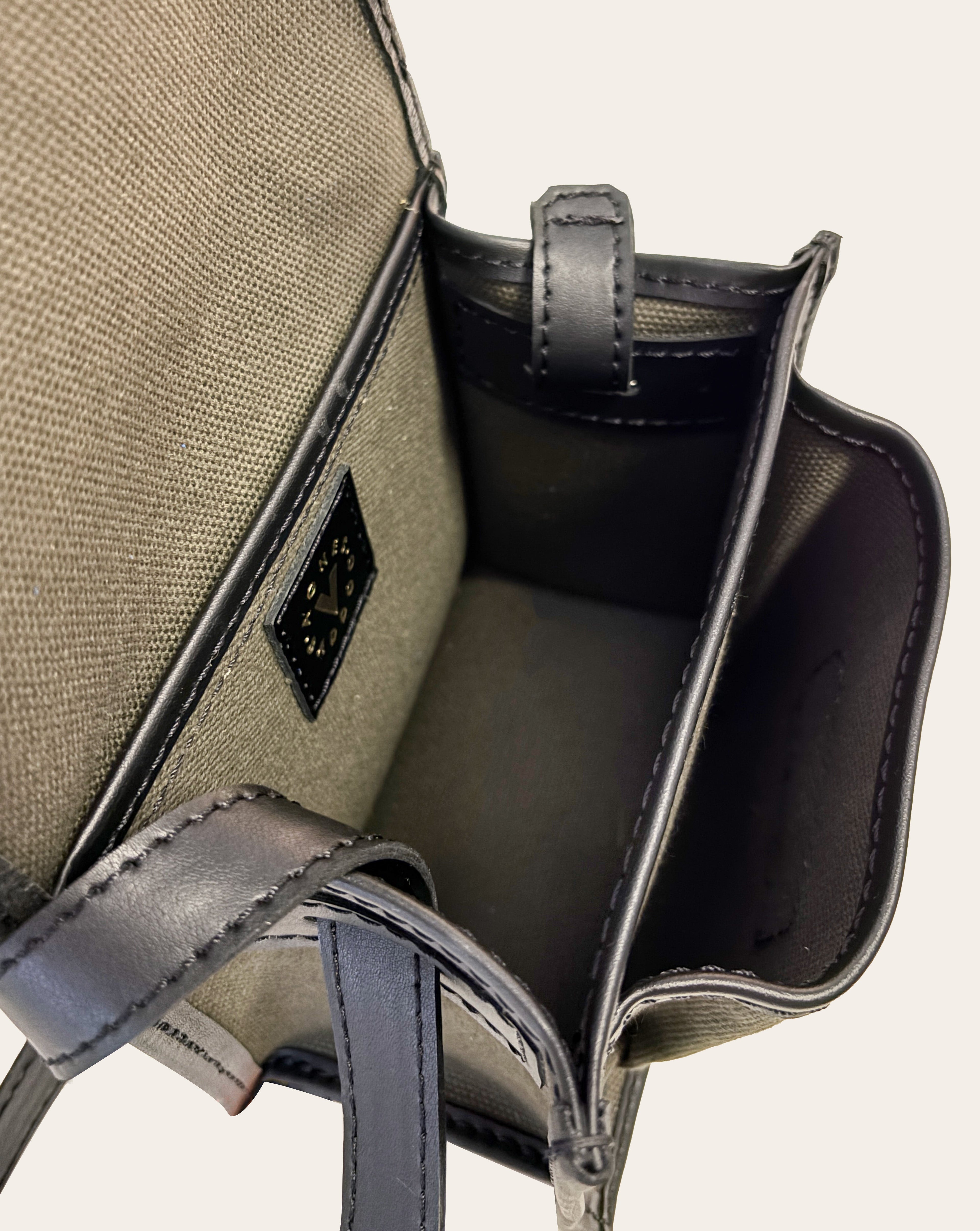 Sac .5  in Pine Canvas with Vegan Trim