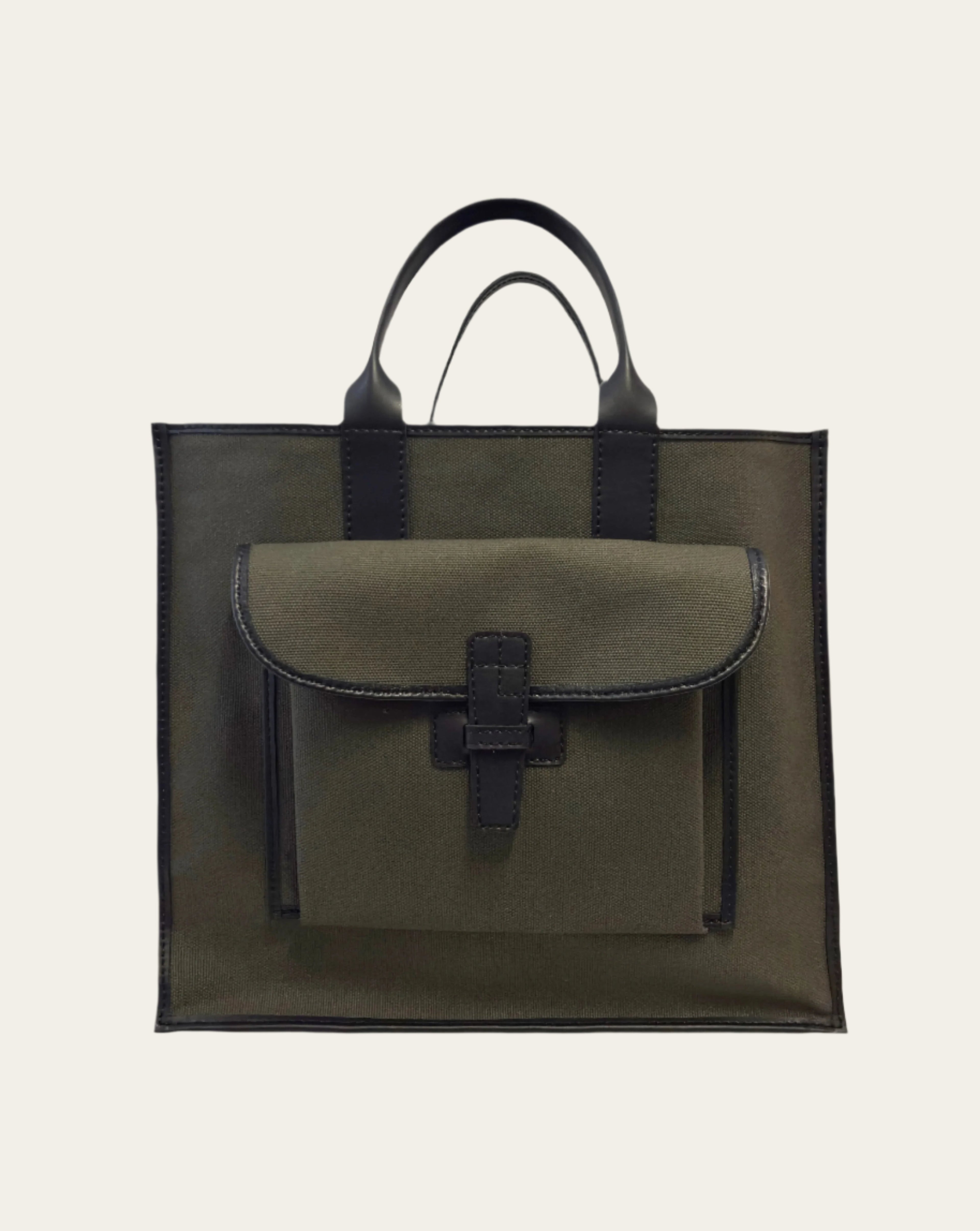 Sac 2 in Pine Canvas with Vegan Trim