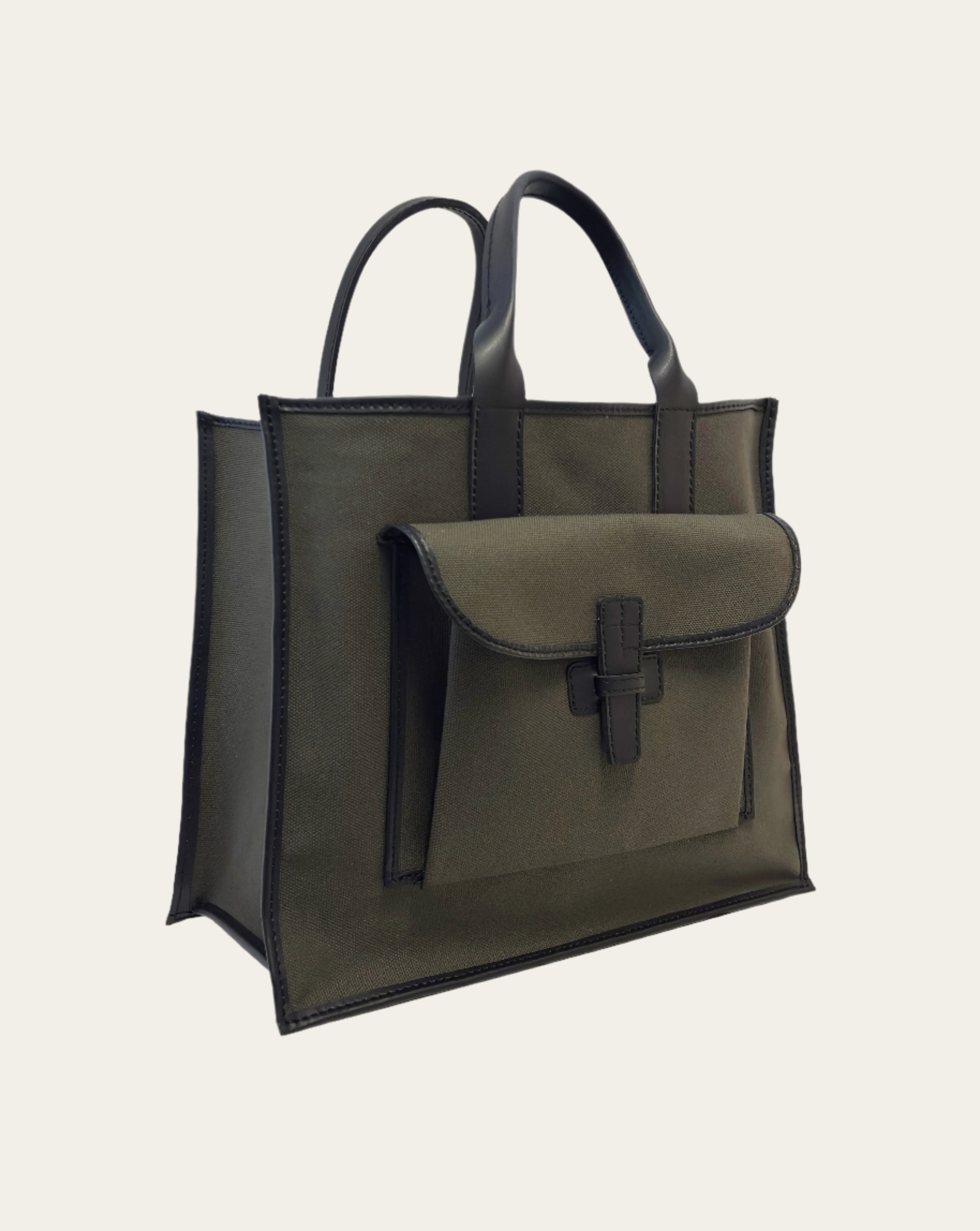 Sac 2 in Pine Canvas with Vegan Trim
