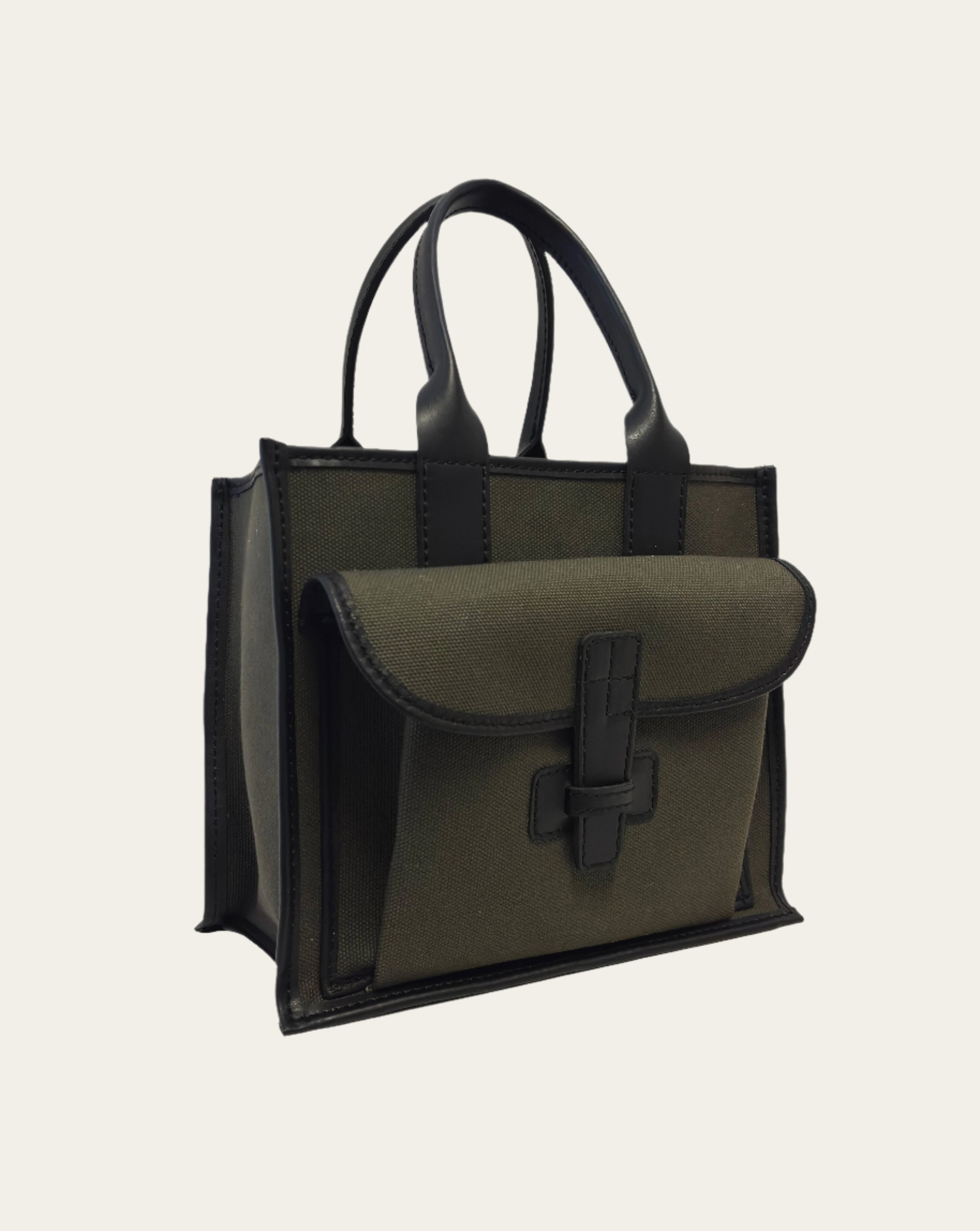 Sac 1 in Pine Canvas with Vegan Trim