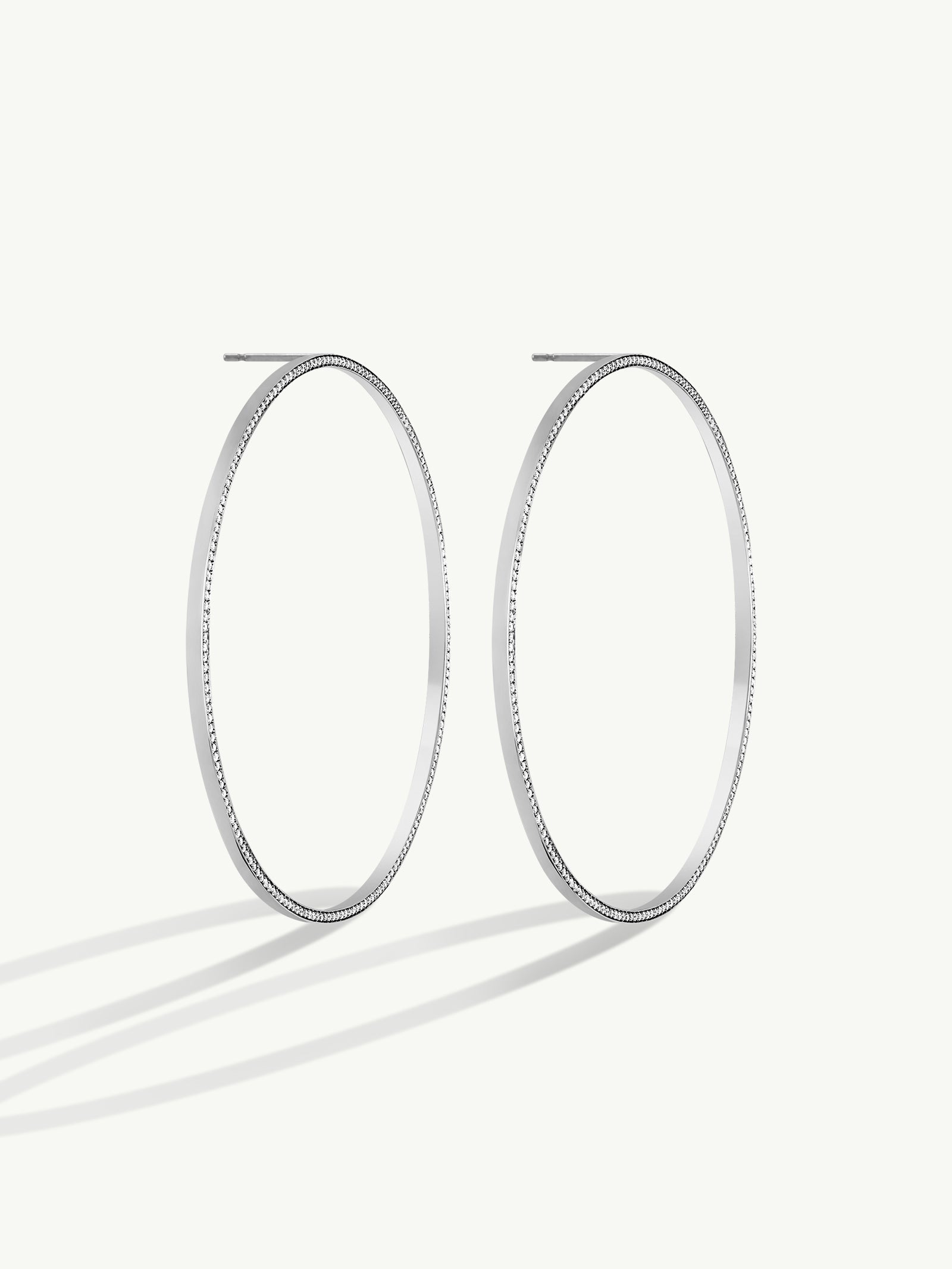 Aura Pavé Diamond Ultra-Thin Eternity Hoops In Platinum, 1.50 CTW