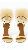 The Arabella 100mm Feather Trim Sandals