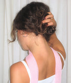 Tallulah skinny scarf in pink crinkle chiffon