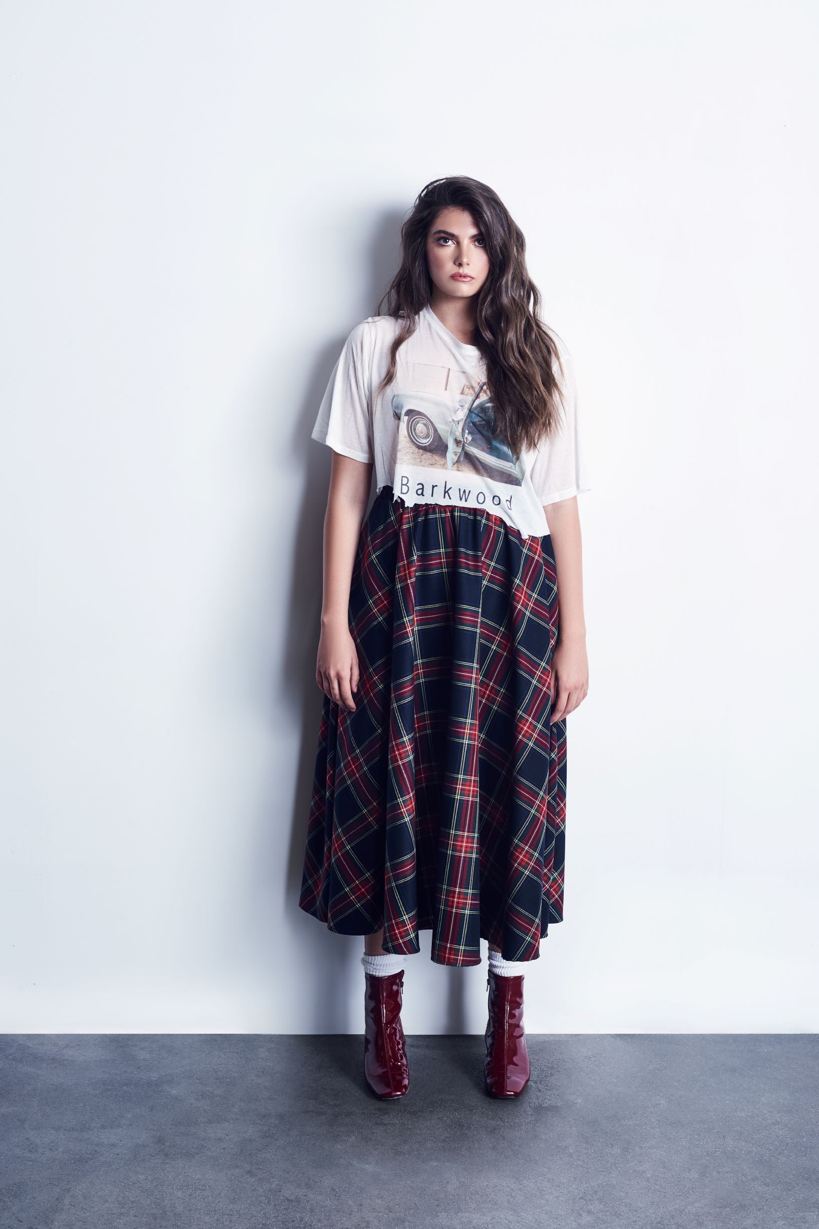 Red Plaid Full Circle Skirt With Smocked Waistband *Limited Quantities Available*