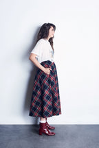 Red Plaid Full Circle Skirt With Smocked Waistband *Limited Quantities Available*