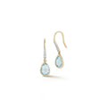 14kt Bezeled Blue Topaz Drop Earrings