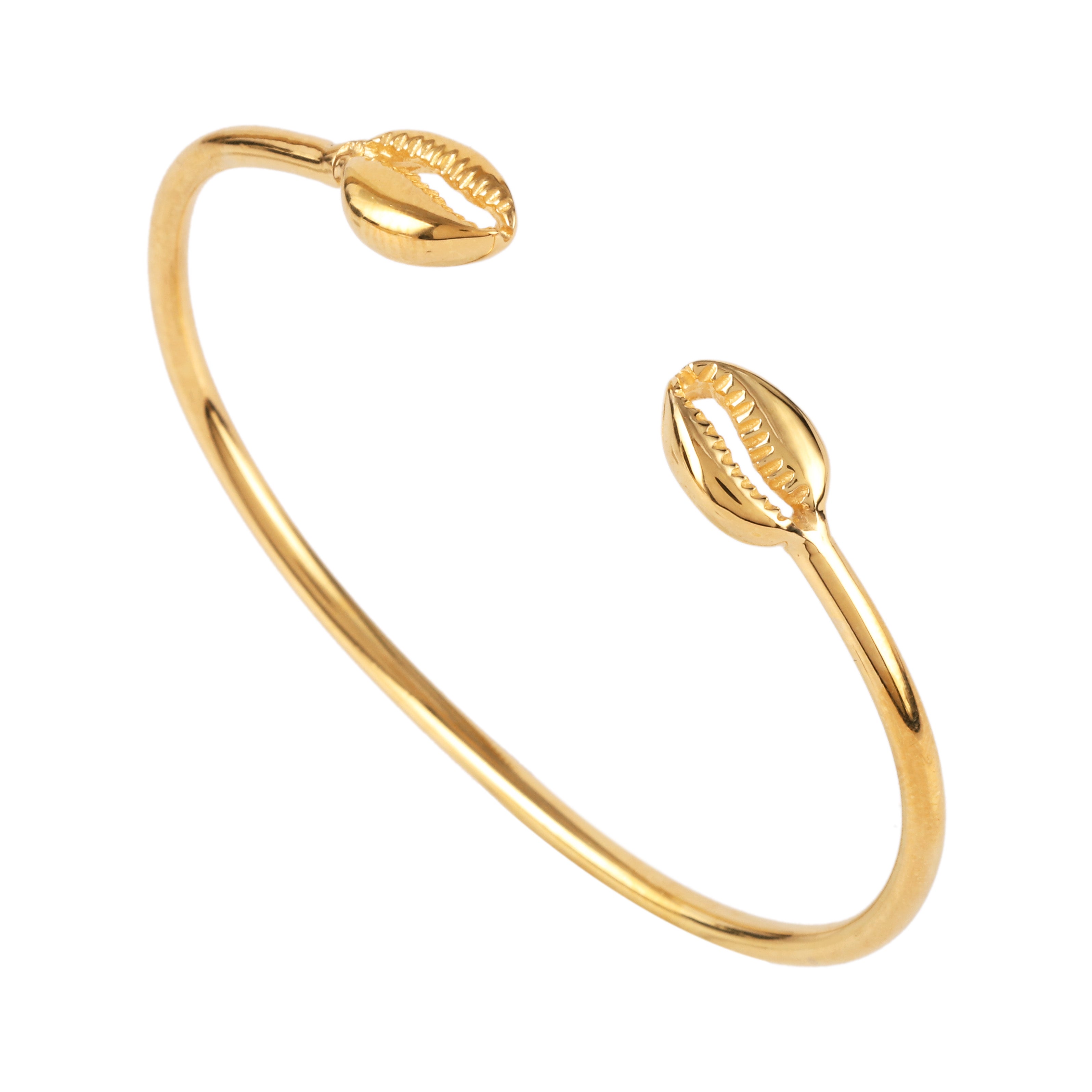 Cowrie Bangle 14k Gold