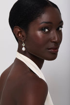 14kt Brilliant Green Amethyst and Baroque Pearl Drop Earrings