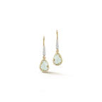 14kt Bezeled Green Amethyst Drop Earrings