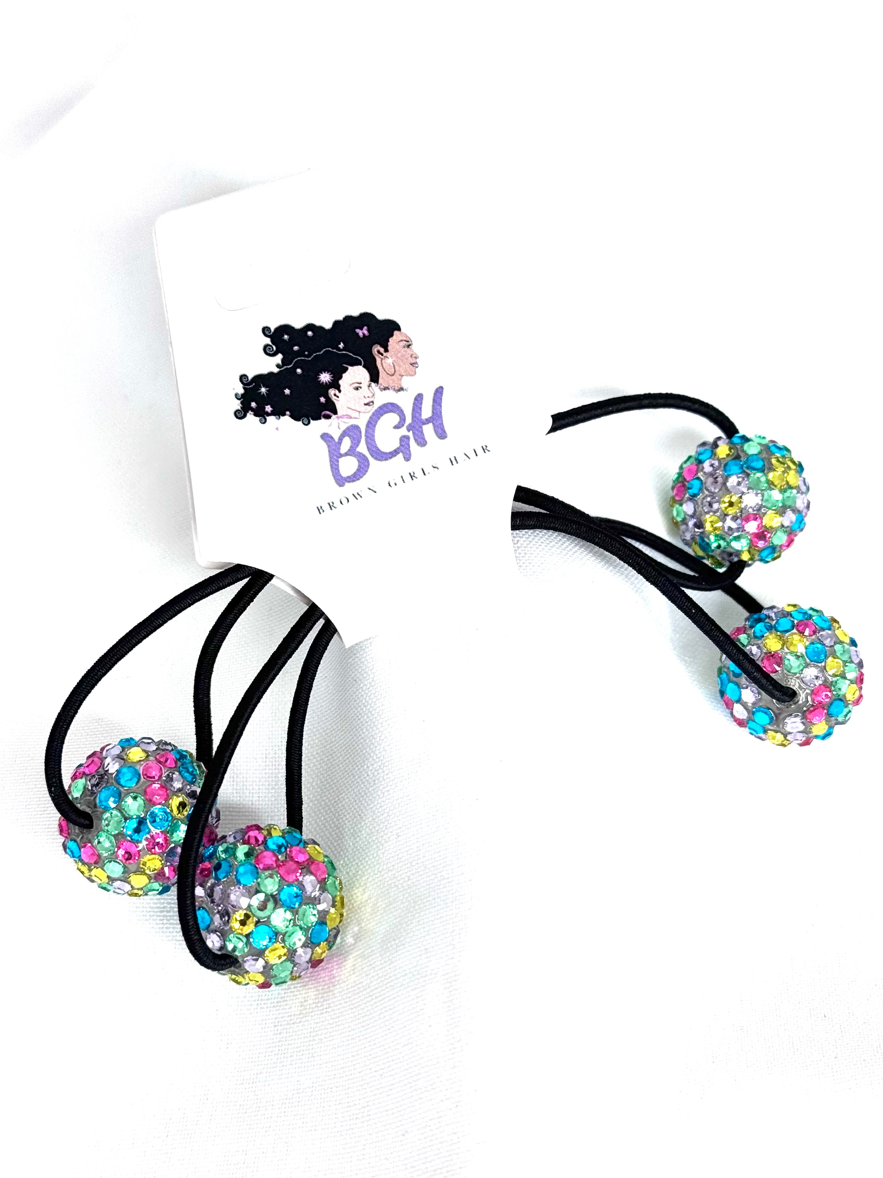 Brown Girls Hair® Bling Confetti Hair Ballies | Hair Knockers Bobbles