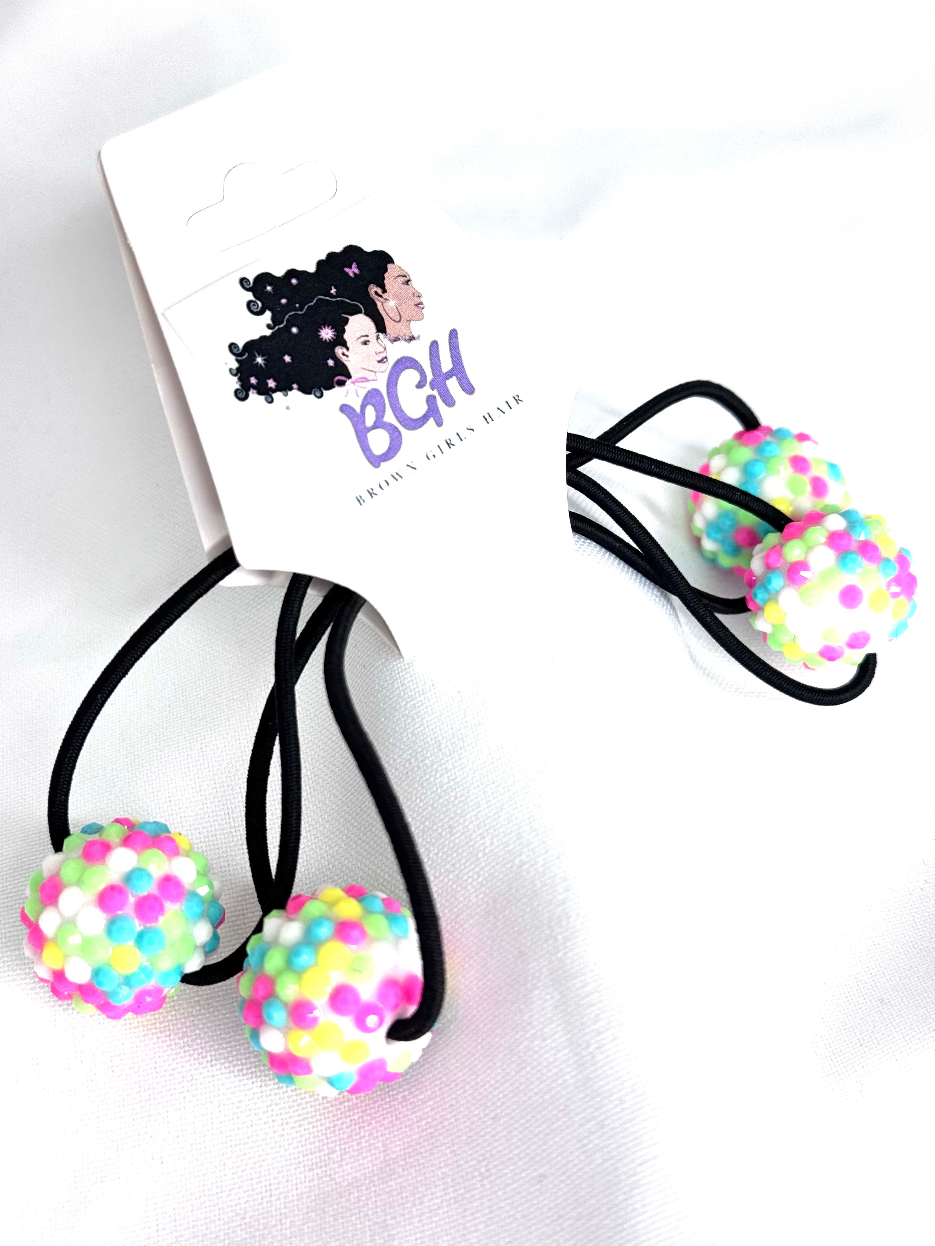 Brown Girls Hair® Bling Confetti Hair Ballies | Hair Knockers Bobbles
