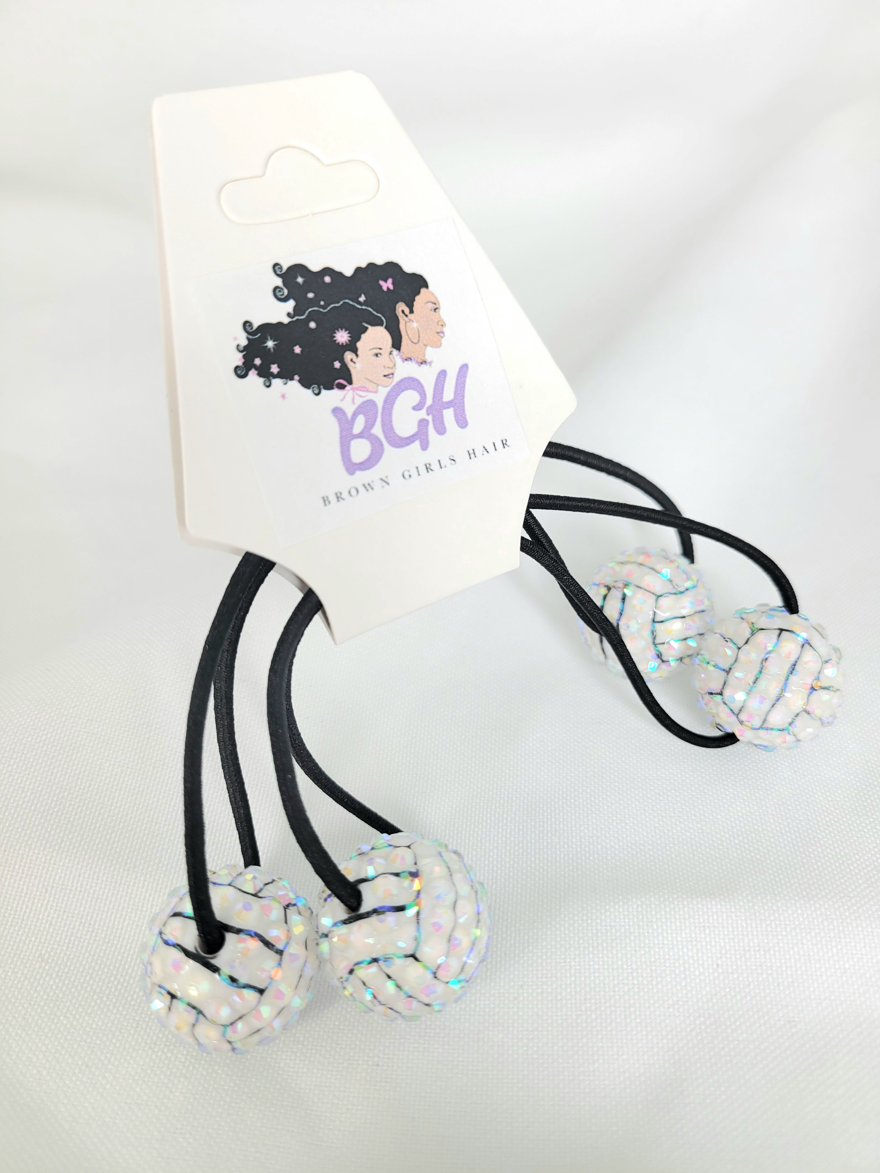 Brown Girls Hair®8Pc Sports SPARKLING Bling  BUNDLE | Hair Accessories | Bobbles | Ballies