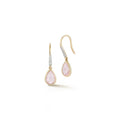 14kt Bezeled Pink Topaz Drop Earrings