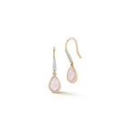 14kt Bezeled Pink Topaz Drop Earrings