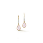 14kt Bezeled Pink Topaz Drop Earrings
