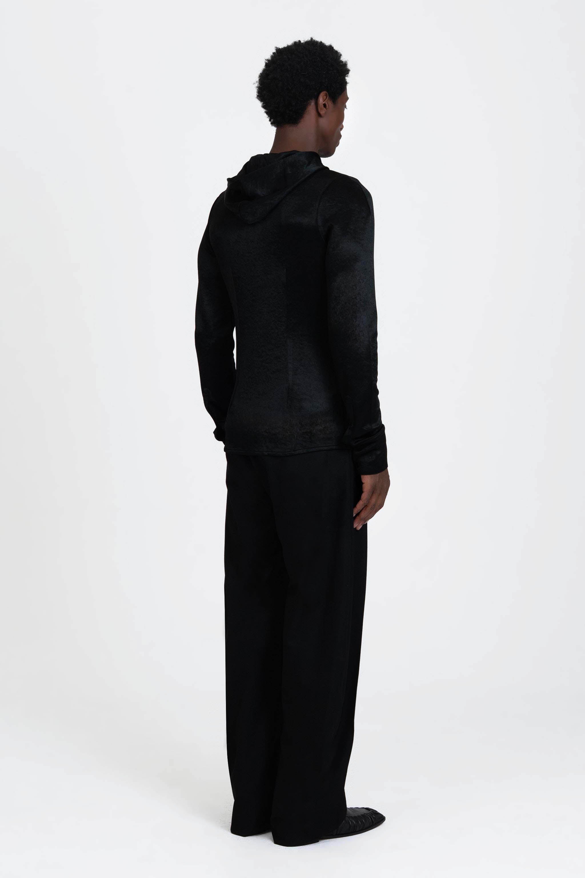 Slot Hooded Shirt Jet Black