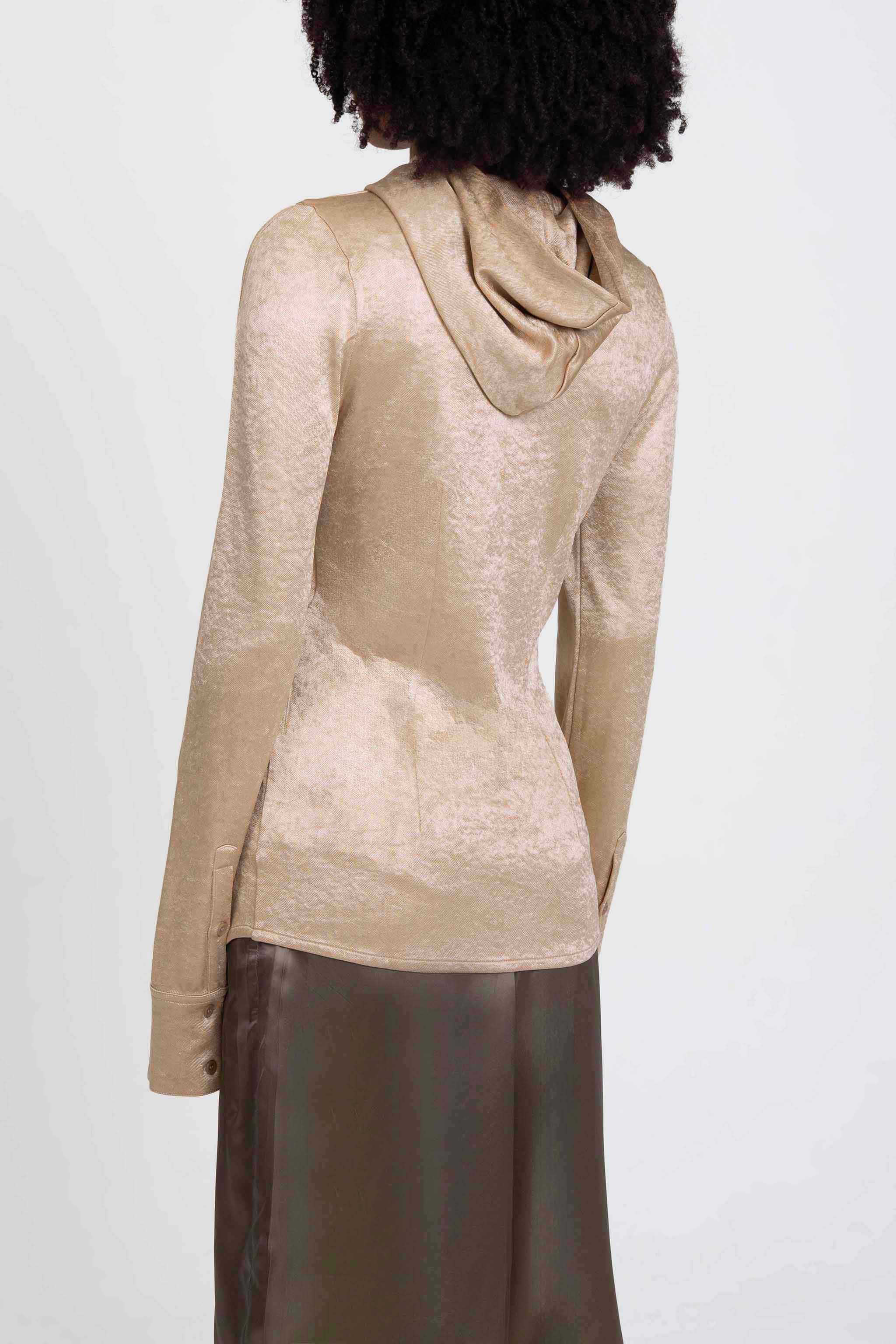 Slot Hooded Shirt Boulder Gold