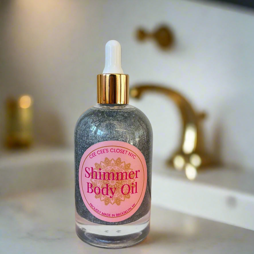 Black Raspberry Vanilla Silver Shimmer Dry Body Oil