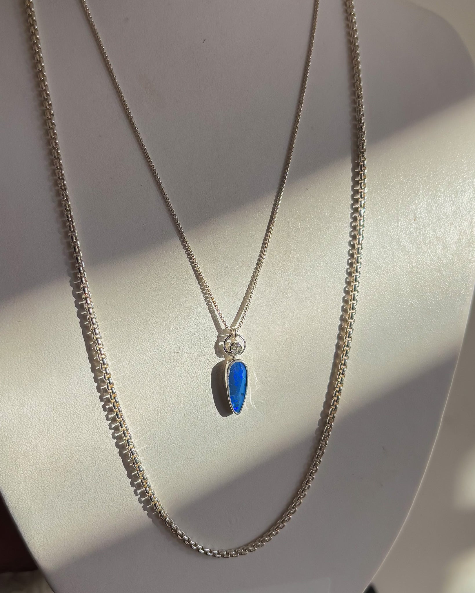 CALLISTO// opal + diamond necklace