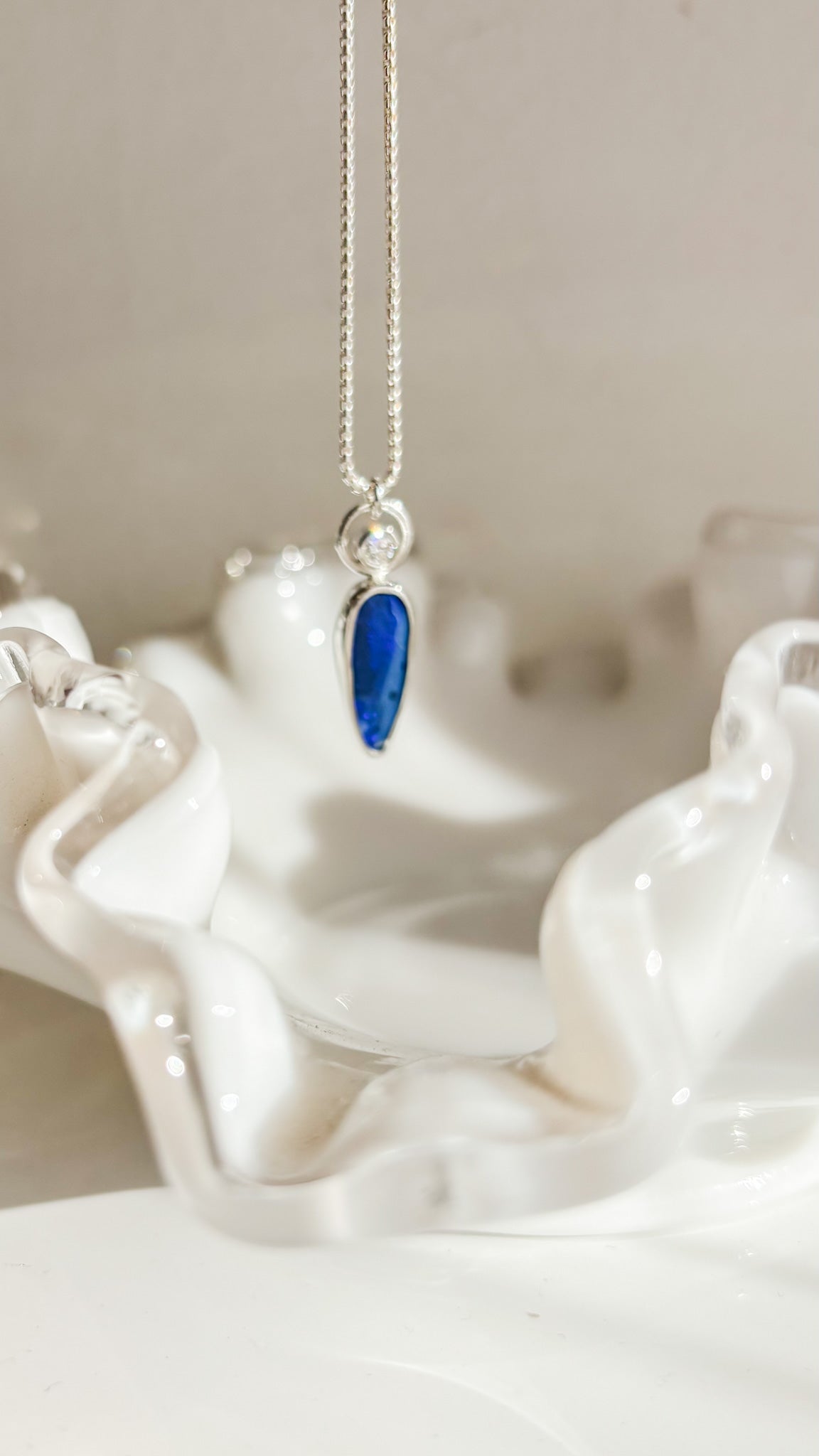 CALLISTO// opal + diamond necklace