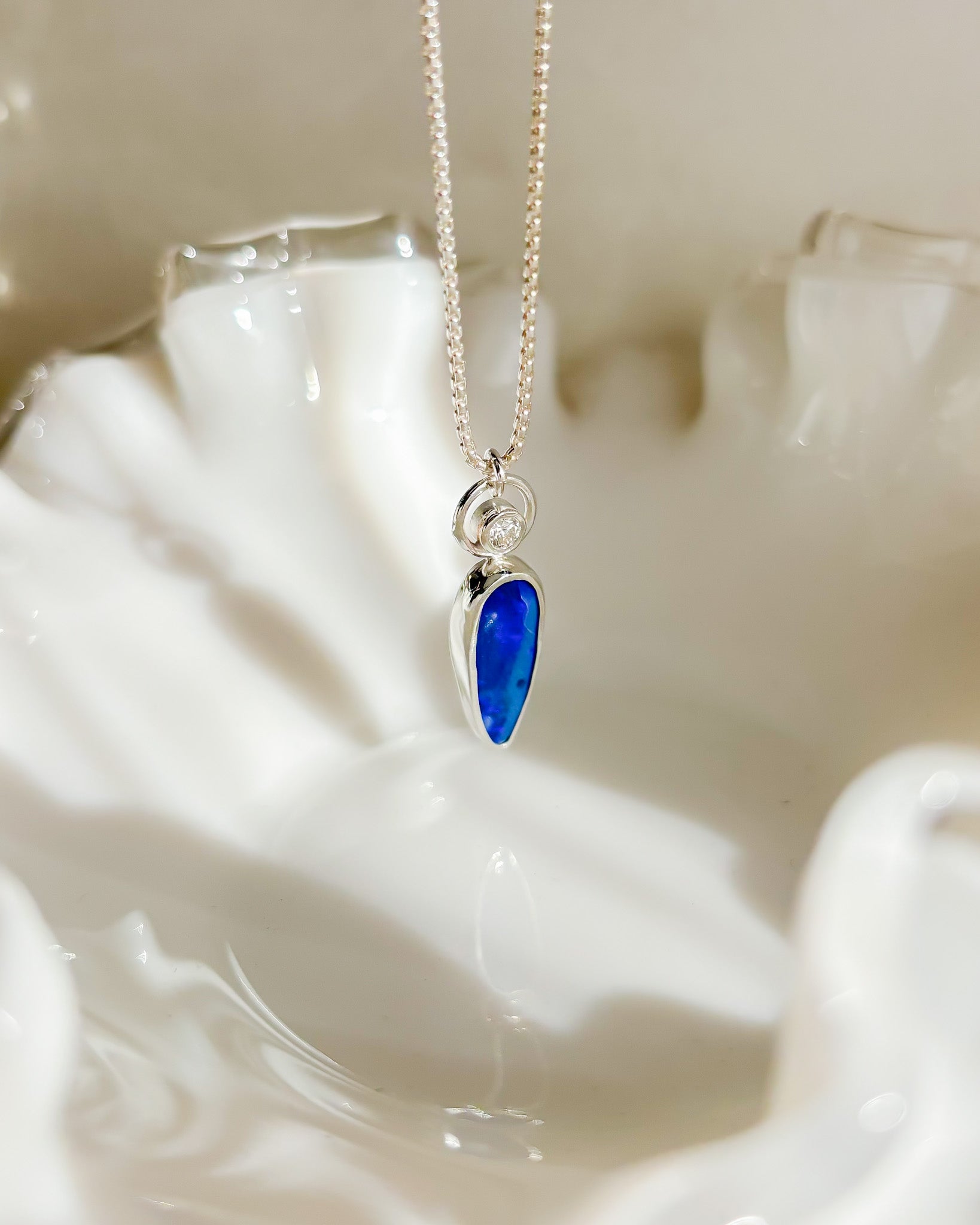 CALLISTO// opal + diamond necklace