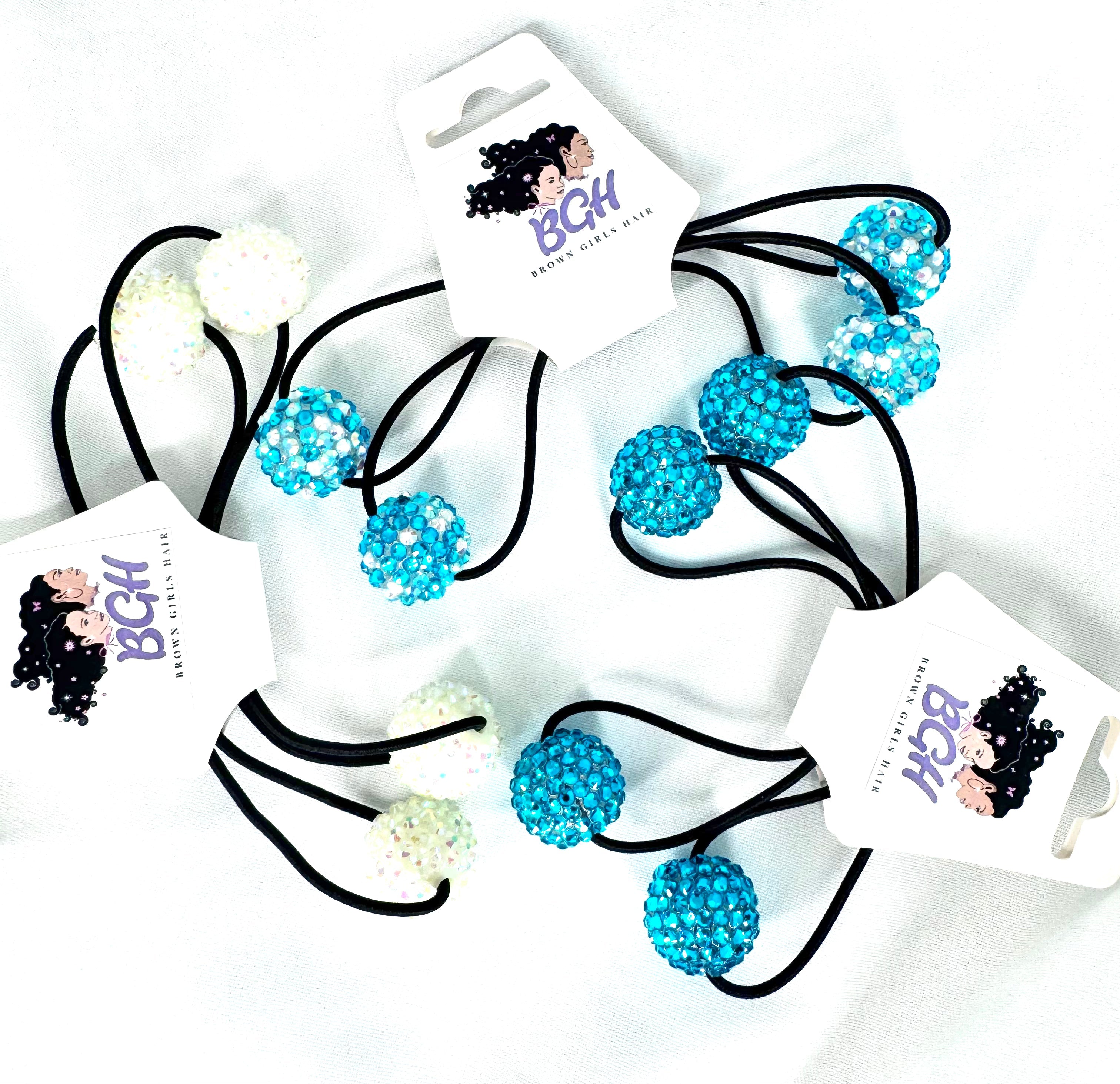 Brown Girls Hair®6pc SEA Bundle Hair Ballies | Hair Knockers Bobbles Elastic Ties