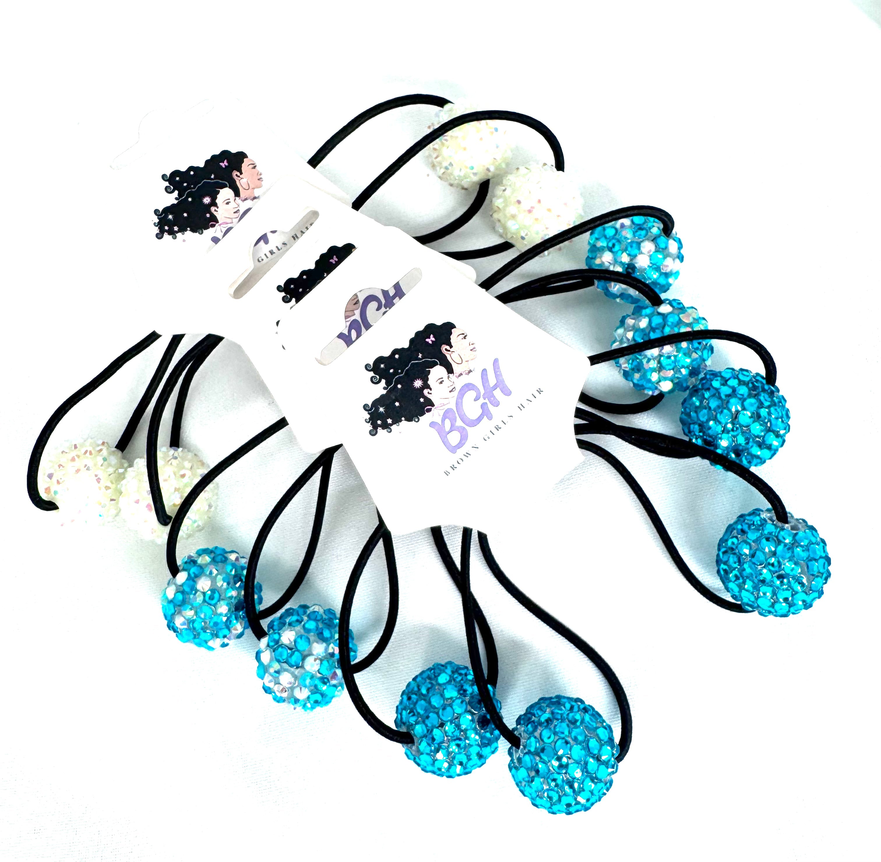 Brown Girls Hair®6pc SEA Bundle Hair Ballies | Hair Knockers Bobbles Elastic Ties